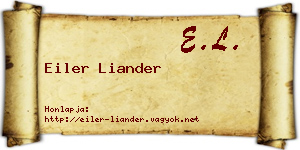 Eiler Liander névjegykártya